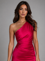 Women's Satin-Feel High Split Maxi Dress