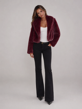 Women's Faux Fox Fur Cropped Jacket