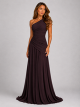 Women's One Shoulder Chiffon Maxi Dress