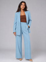Women's Tailored Blazer & Wide-Leg Trouser Suit Set