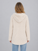 Women's Hooded Teddy Fleece Cardigan