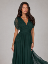 Women's Floral Pleated Maxi Dress