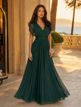 Women's Floral Pleated Maxi Dress