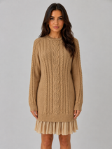 Women's Cable Knit Jumper Dress