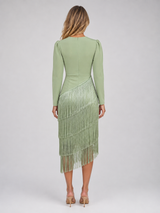 Women's Fringe Midi Occasion Dress