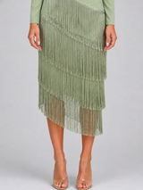 Women's Fringe Midi Occasion Dress