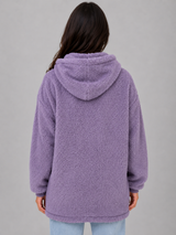 Women's Hooded Longline Teddy Cardigan