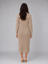Women's Knitted Polo Midi Dress