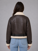 Women's Faux Suede Aviator Jacket