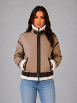 Women's Faux Suede Aviator Jacket