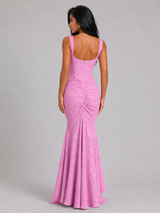 Women's Floral Corset Fishtail Maxi Dress