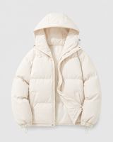 Men's Hooded Winter Puffer Jacket With Drawstring Hem