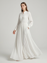 Women's Button Front Maxi Shirt Dress