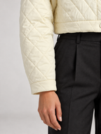 Women's Cropped Quilted Jacket | Collared, Snap Front