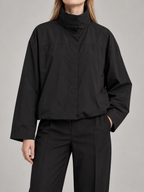 Women's Funnel Neck Shell Jacket | Cropped, Concealed Zip