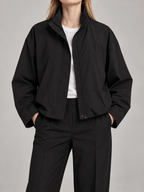 Women's Funnel Neck Shell Jacket | Cropped, Concealed Zip