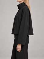 Women's Funnel Neck Shell Jacket | Cropped, Concealed Zip