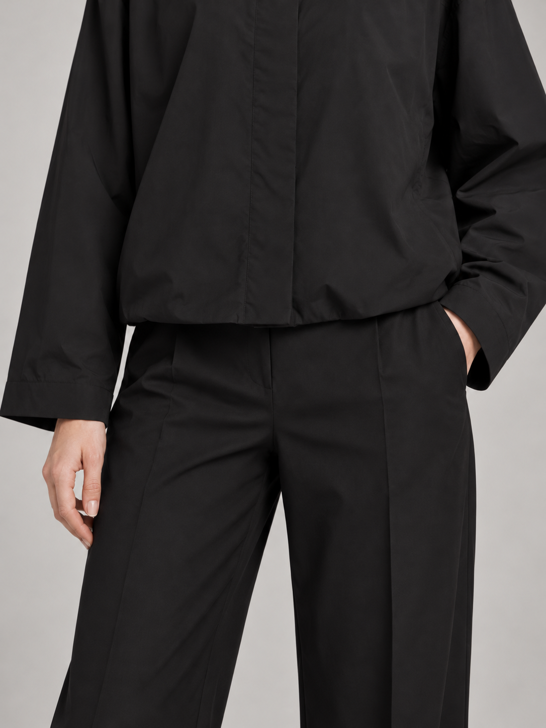 Women's Funnel Neck Shell Jacket | Cropped, Concealed Zip