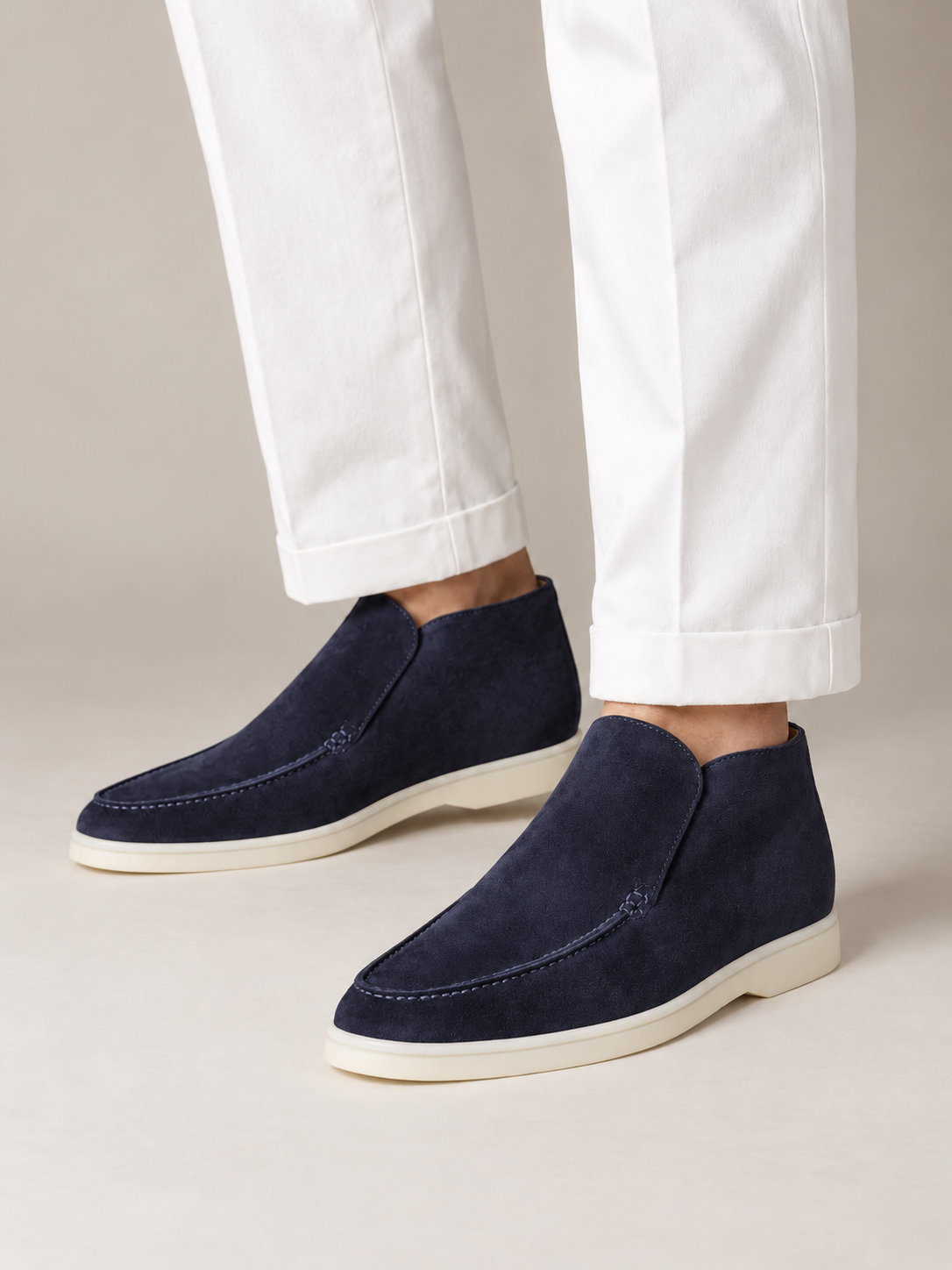 Men's Faux Suede Slip-On Ankle Loafers | Tonal Sole