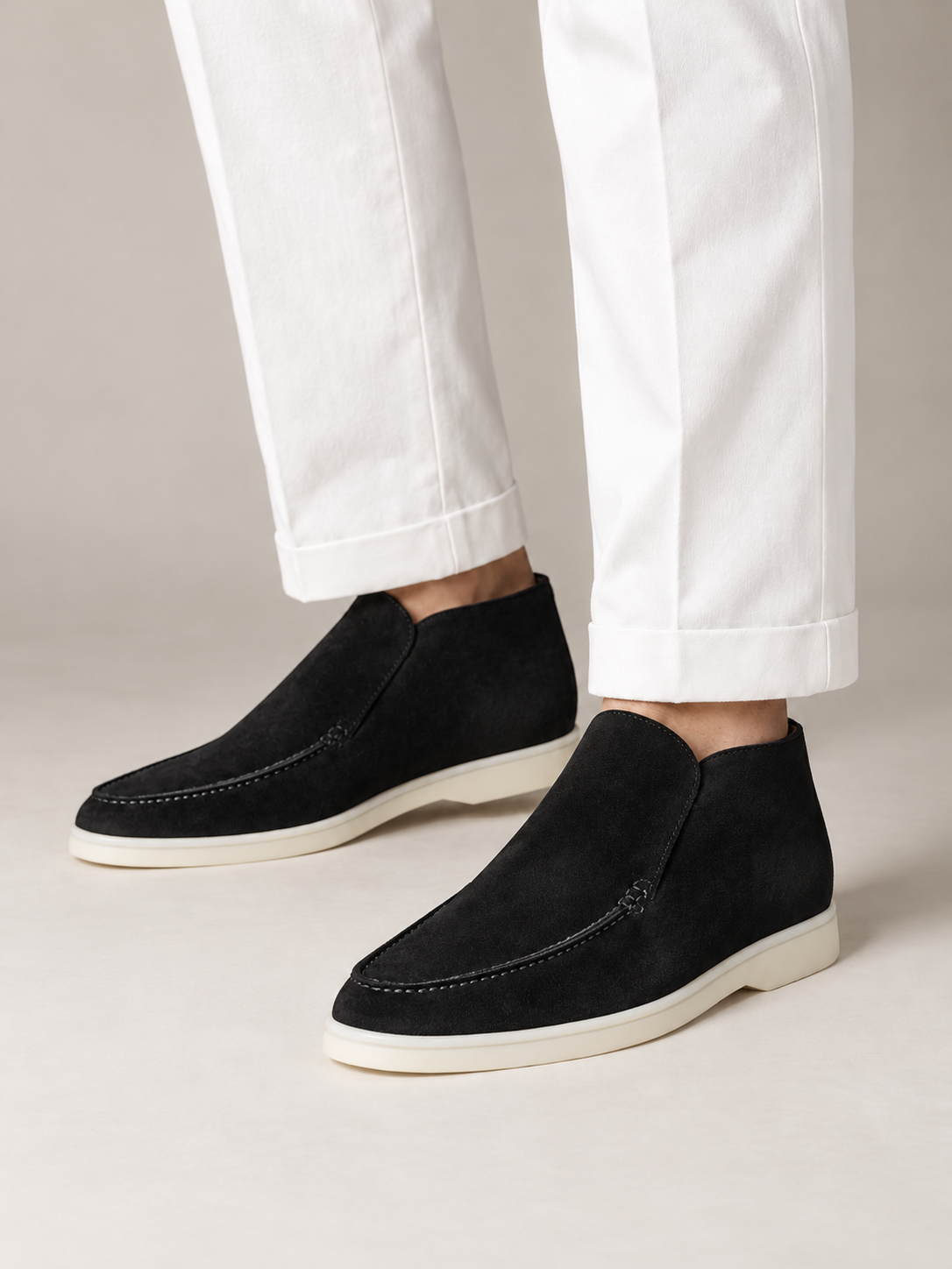 Men's Faux Suede Slip-On Ankle Loafers | Tonal Sole