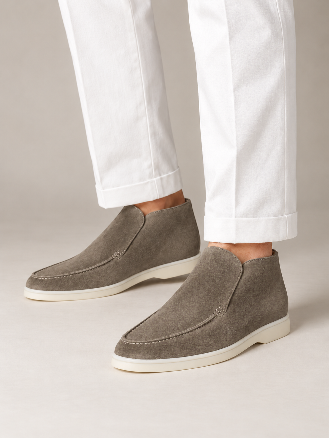 Men's Faux Suede Slip-On Ankle Loafers | Tonal Sole