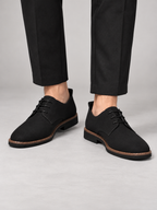 Men's Faux Nubuck Derby Shoes | Lace-Up, Contrast Welt