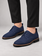 Men's Faux Nubuck Derby Shoes | Lace-Up, Contrast Welt