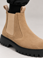 Men's Faux Suede Chelsea Boots | Chunky Lug Sole