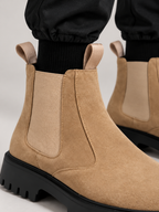Men's Faux Suede Chelsea Boots | Chunky Lug Sole