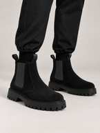 Men's Faux Suede Chelsea Boots | Chunky Lug Sole