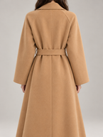 Women's Belted Wool-Blend Wrap Coat | Double Breasted, Notch Lapel
