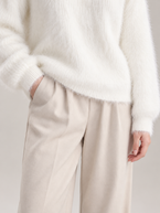 Women's Fluffy Knit Henley Jumper | Pearl Buttons, Relaxed Fit