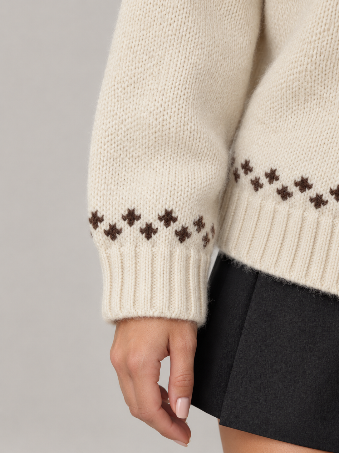 Women's Snowflake Zip-Up Knit Cardigan