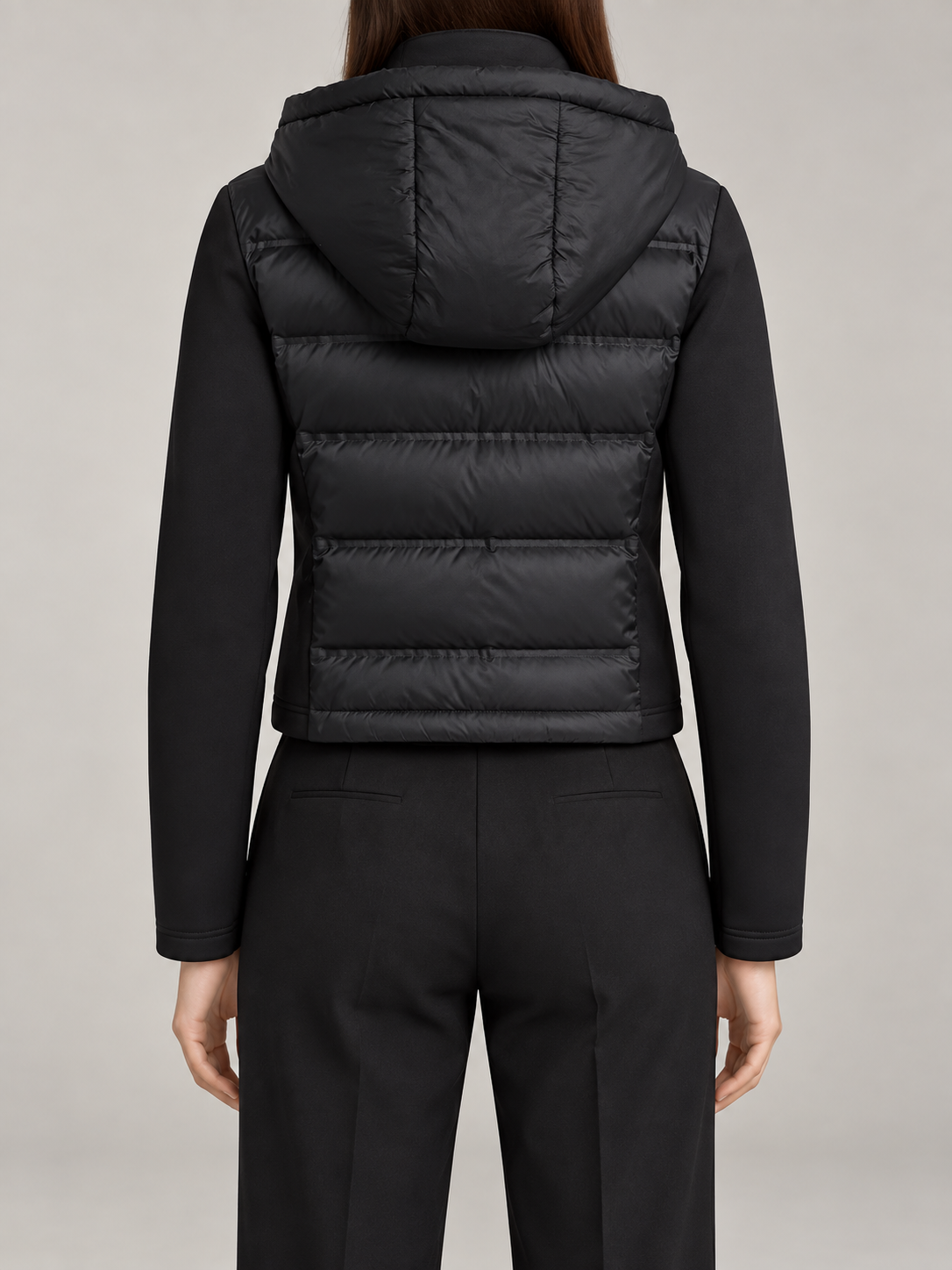 Women's Hybrid Padded Jacket | Quilted Front, Stretch Sleeves