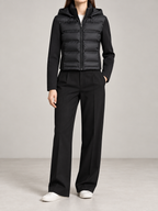 Women's Hybrid Padded Jacket | Quilted Front, Stretch Sleeves