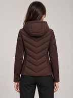 Women's Slim Hooded Hybrid Jacket | Chevron Quilted Front