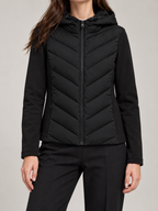 Women's Slim Hooded Hybrid Jacket | Chevron Quilted Front