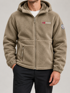 Men's Hooded Fleece Jacket | Full Zip, Sherpa Lined
