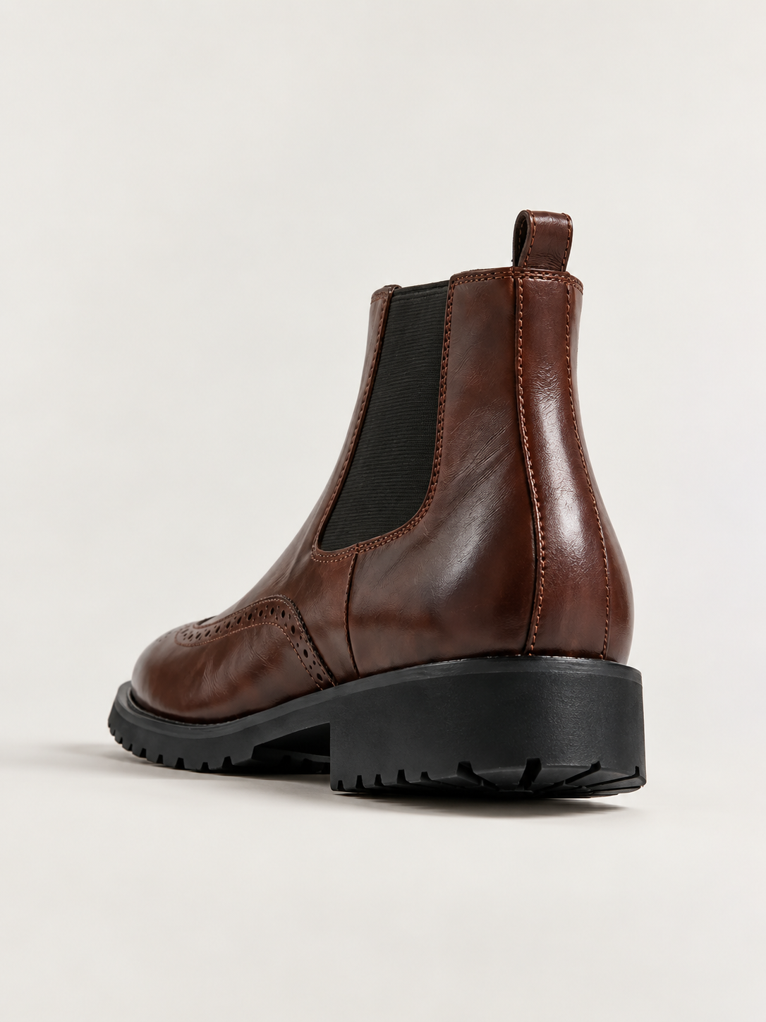 Men's Brogue Chelsea Boots | Lug Sole