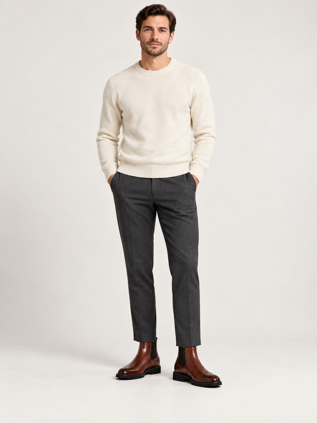 Men's Brogue Chelsea Boots | Lug Sole