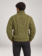 Men's Cable Knit Roll Neck Jumper