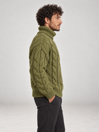 Men's Cable Knit Roll Neck Jumper