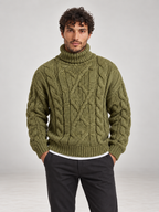 Men's Cable Knit Roll Neck Jumper