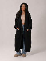 Women's Longline Open Front Knit Cardigan