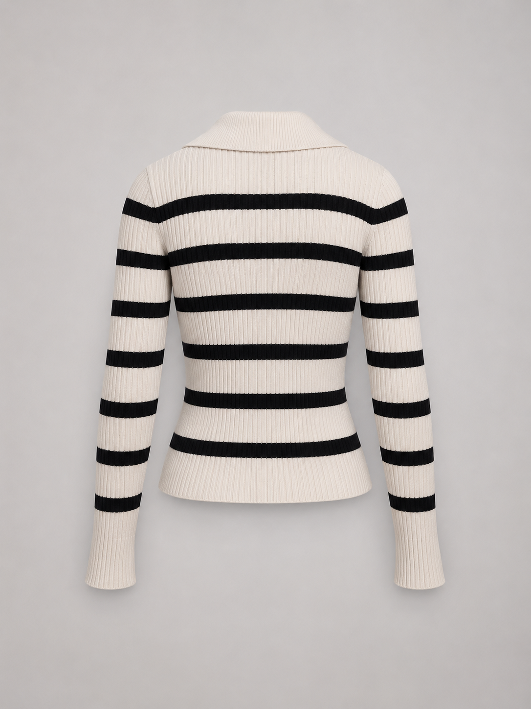 Women's Striped Half-Zip Knit Sweater