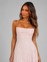 Women's Floral Sculpted Bodice Maxi Dress