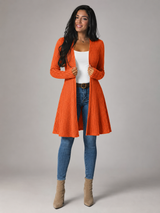 Women's Ribbed Open Front Cardigan