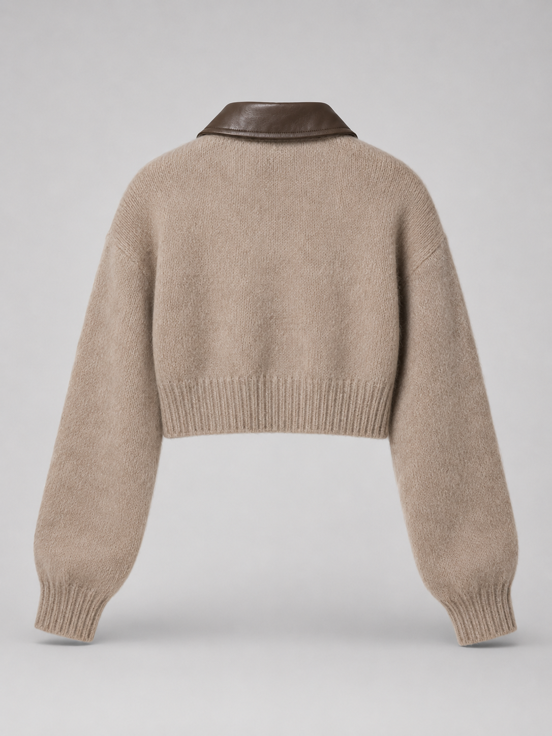 Women's Cropped Fuzzy-Knit Zip Cardigan