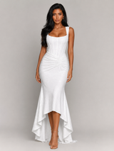Women's Floral Corset Fishtail Maxi Dress