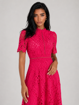 Women's Lace Scoop Neck Midi Dress